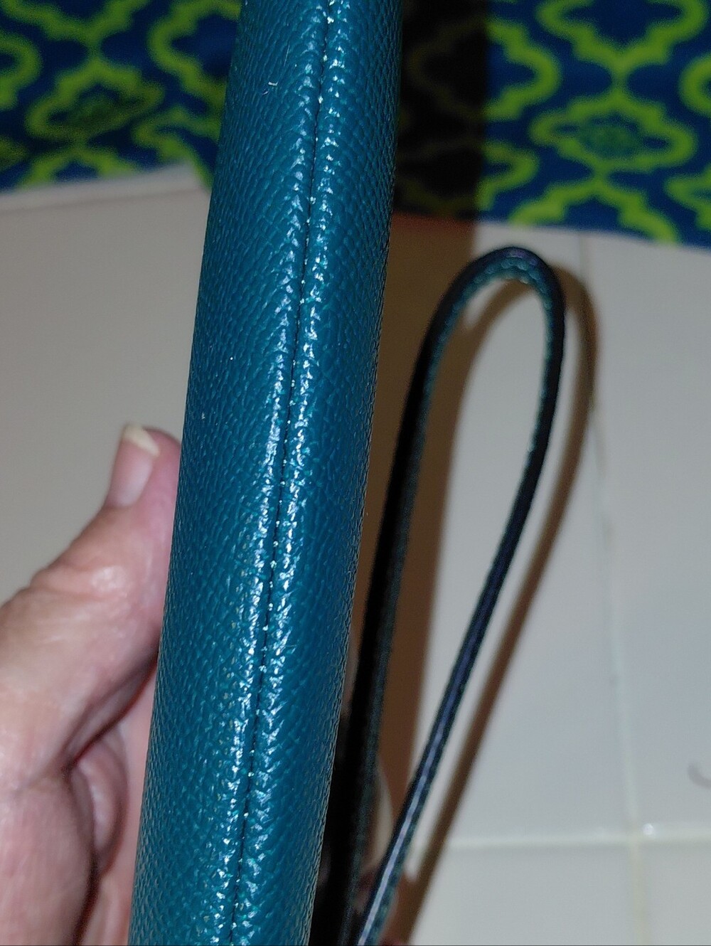 Coach Wristlet Emerald Green Leather with Logo Corner Zip MSRP $118 - Picture 4 of 4